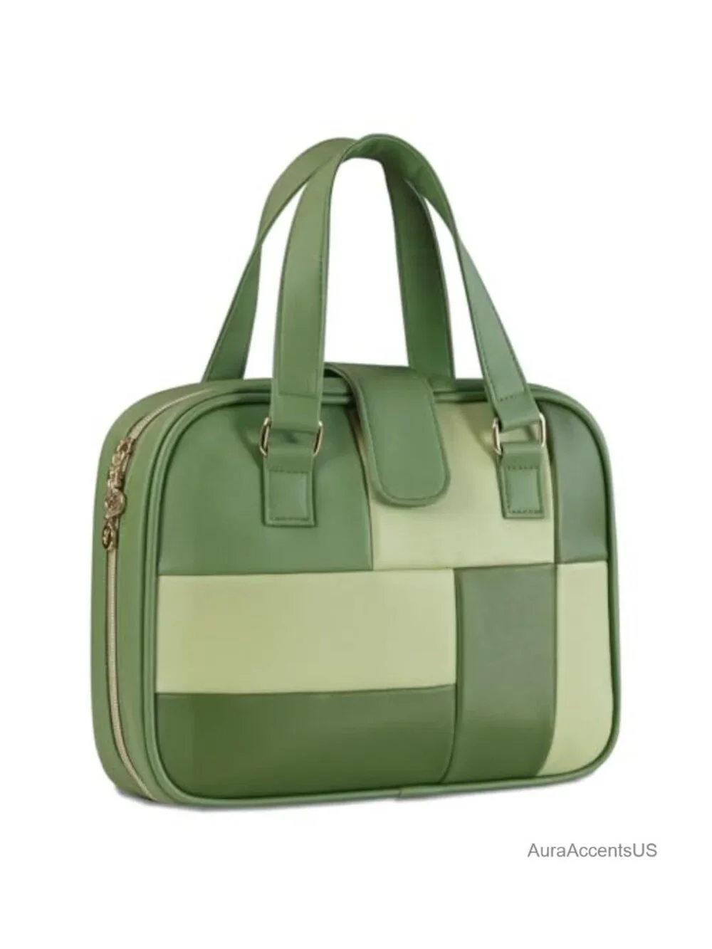 PU Leather Satchel Handbag Patchwork Top Handle Work Travel Purse